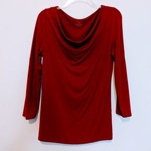 Red cowl neck 3/4 sleeve top